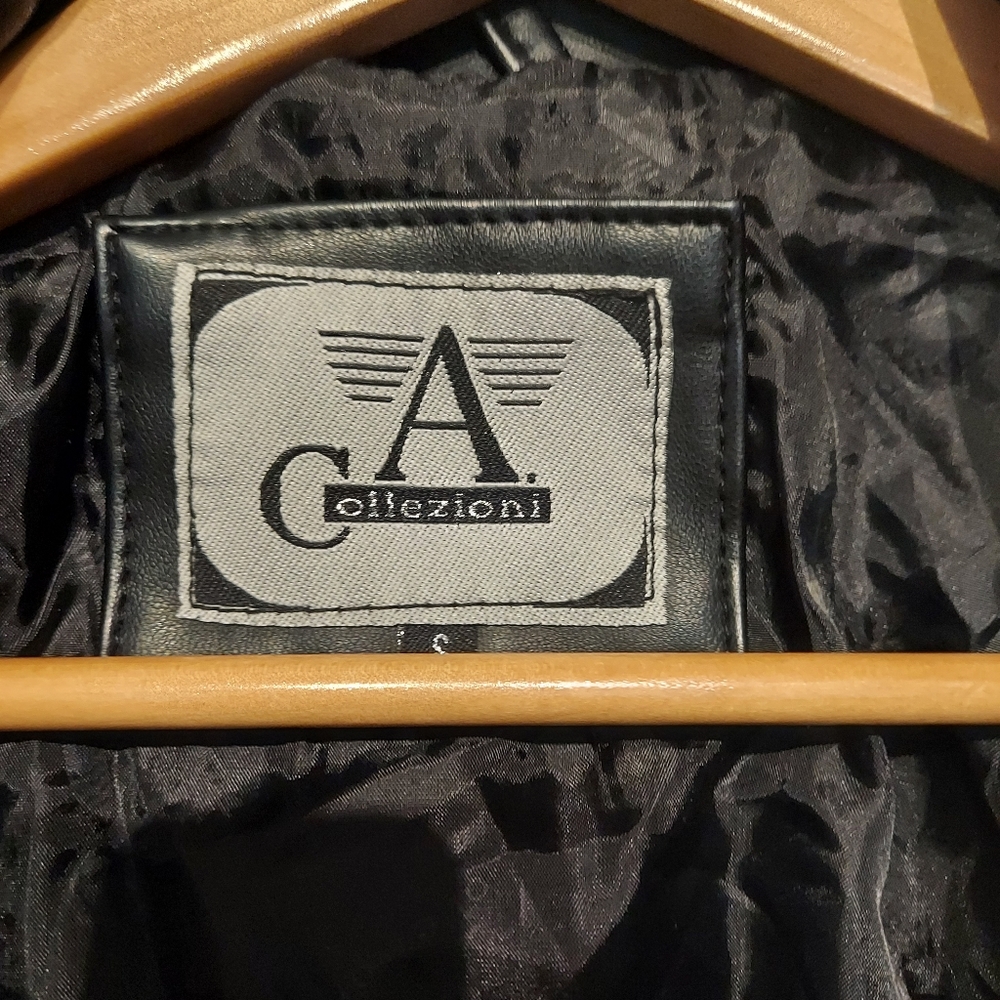 Armani collezioni black leather jacket